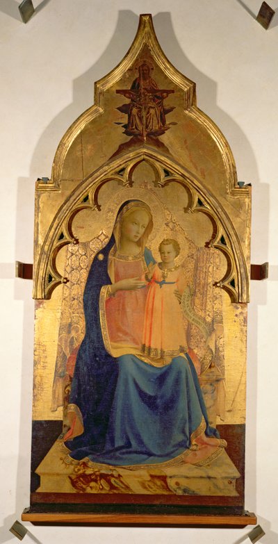 Madonna mit Kind, zentrales Panel aus Die Madonna mit Kind und der Heiligen Dreifaltigkeit Tabernakel, ca. 1430 von Fra Angelico